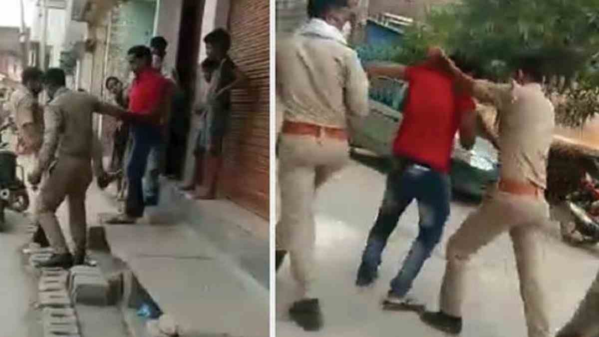 मऊ: दुकानदार को घसीटते हुए ले गए सिपाही, Video वायरल होने पर SP ने लिया एक्शन