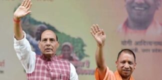 राजनाथ सिंह बोले- लखनऊ के विकास का श्रेय योगी को, आमजन खड़ा होकर करने लगा यूपी सीएम का अभिवादन