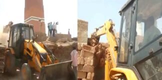 योगी सरकार 2.0 के शपथ लेते ही फिर काम पर निकला बुलडोजर, सीतापुर में अवैध ईंट भट्टों को ढहाया गया