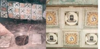 मुस्लिम महिला प्रधान रेशमा ने शौचालय में लगवाई शिवलिंग और हिंदू प्रतीकों वाली टाइल्स, सीतापुर में बजरंग दल का हंगामा, तीन गिरफ्तार Sitapur Shivling Tiles toilet