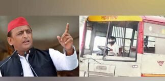 UP: हेलमेट लगाकर ड्राइवर ने चलाई बस, फोटो शेयर करके अखिलेश यादव ने कसा तंज