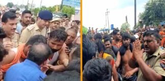 मेरठ: मुस्लिम युवकों ने थूककर कांवड़ को किया खंडित, हाईवे पर जाम लगाकर कांवड़ियों ने किया विरोध प्रदर्शन, पुलिस-प्रशासन के छूटे पसीने Meerut spit on kanwar