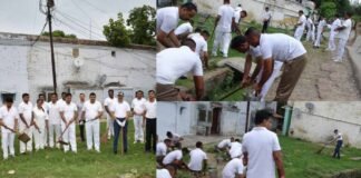 बरेली: आजादी के अमृत महोत्सव पर SSP और ADG ने चलाया फावड़ा, पुलिसकर्मियों ने भी किया श्रमदान