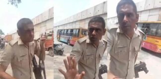 मेरठ: नशे में टल्ली सिपाही का Video वायरल, लोगों पर तानी इंसांस रायफल, सस्पेंड