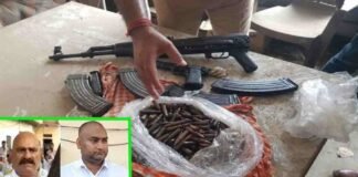 भदोही: बेटे की निशानदेही पर पूर्व विधायक विजय मिश्रा के पेट्रोल पंप से AK-47 समेत कई असलहे बरामद