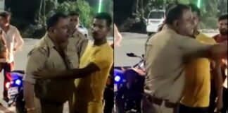 अमरोहा: महज 23 सेकेंड में दारोगा ने महिला सिपाही के पति को जड़े 9 थप्पड़, वायरल हो रहा Video