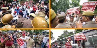 लखनऊ: सपा विधायकों ने पुलिस से की धक्का-मुक्की, अखिलेश यादव के घर पर फोर्स तैनात, बोले- योगी जी आप सत्ता के बल पर कर रहे तानाशाही Lucknow Akhilesh Yadav