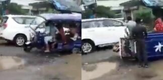Video: सीतापुर में DM-SP के सामने पलट गया ई रिक्शा, अनदेखा करके गुजर गया काफिला