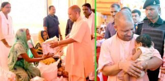बाढ़ प्रभावित क्षेत्रों पर CM योगी, राहत सामग्री का किया वितरण, कहा- आपदा की घड़ी में हर पीड़ित के साथ खड़ी है सरकार
