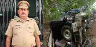 सीतापुर: सड़क हादसे में दारोगा की मौत, तीन सिपाहियों की हालत गंभीर, अज्ञात वाहन की टक्कर से खाई में गिरी थी जीप