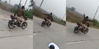 जालौन: सड़क पर स्टंट करते हुए सिपाही का वीडियो वायरल, अब होगी कार्रवाई