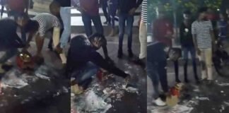 लखनऊ: 1090 चौराहे पर बर्थडे मना रहे युवकों ने सड़क पर फैलाई गंदगी, इंस्पेक्टर ने उन्हीं से सफाई कराकर सिखाया सबक