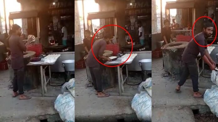 Baghpat making roti by spitting