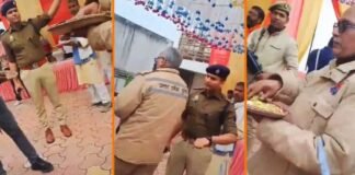 VIDEO: आजमगढ़ में सिपाही के खाना खाने पर भड़के ASP, बोले- शर्म नहीं आती ड्यूटी पर हो, खाना खाने के लिए बुलाया है, रखो प्लेट ASP Shubham Agrawal