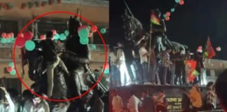 मैनपुरी: अखिलेश के रोड शो के बाद सपाइयों का बवाल, महाराणा प्रताप की मूर्ति पर लगाया सपा का झंडा, 110 के खिलाफ केस दर्ज Mainpuri