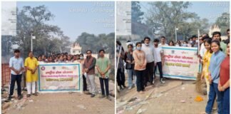 राष्ट्रीय सेवा योजना के स्वयंसेवकों ने श्रमदान कर दिया स्वच्छता का संदेश
