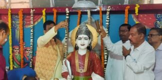 चित्रगुप्त मंदिर में 11वीं स्थापना दिवस पर हुआ भजन-कीर्तन का आयोजन