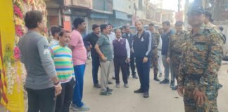 मुख्यमंत्री के शोभायात्रा मार्ग का महापौर और नगर आयुक्त ने किया निरीक्षण