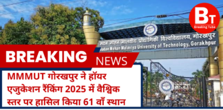हायर एजुकेशन रैंकिंग 2025 में मदन मोहन मालवीय प्रौद्योगिकी विश्वविद्यालय को मिला 61 वां स्थान