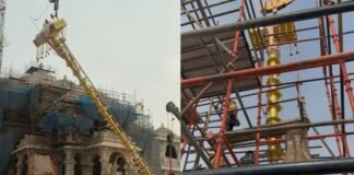 अयोध्या: राम मंदिर पर लहराया 42 फीट ऊंचा धर्म ध्वज दंड, 60 कारीगरों ने 7 महीने में किया तैयार