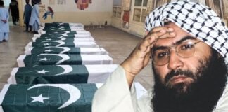 आतंकवादी मसूद अजहर के घर लगी लाशों की लाइन, भारत के ‘ऑपरेशन सिंदूर’ के बाद पाकिस्तान से आईं ये तस्वीरें masood azhar