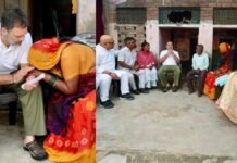 दलित हरिओम के परिवार से मिले राहुल गांधी, बोले- परिवार को बंधक बना रखा सरकार ने