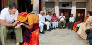 दलित हरिओम के परिवार से मिले राहुल गांधी, बोले- परिवार को बंधक बना रखा सरकार ने