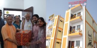 लखनऊ: माफिया मुख्तारअंसारी की जमीन पर बने फ्लैट, सीएम योगी ने 72 परिवारों को सौंपी फ्लैट की चाबी