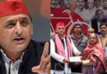 अखिलेश यादव ने मृतक BLO विजय वर्मा के परिजनों को दिया 2 लाख का चेक, बोले- BJP वोट छीनने की साजिश रच रही