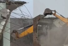 संभल में फिर गरजा बाबा का बुलडोजर, मौलाना के 3 मकान ढहाए गए, सुरक्षा के लिए 100 पुलिसकर्मी तैनात