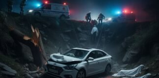 एटा: तेज रफ्तार ऑरा कार पेड़ से टकराई, खाई में गिरी,हादसे में 3 की दर्दनाक मौत, 2 घायल