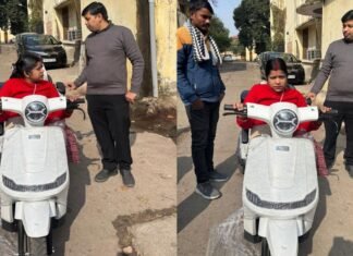 लखनऊ: दिव्यांग महिला को मिला प्रशासन का सहारा, खुशबू को CSR के माध्यम से मिली ई-स्कूटी
