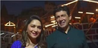 Madhuri Dixit काशी में भक्ति में डूबीं, Kashi Vishwanath Temple में पति Dr. Shriram Nene के साथ किया रुद्राभिषेक, शिव तांडव गाकर भक्ति का माहौल बनाया।