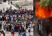 नोएडा फेज-2 में सैलरी बढ़ोतरी की मांग पर कर्मचारियों का हिंसक प्रदर्शन : पथराव, गाड़ियों और बसों में आग, पुलिस पर हमला