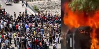 नोएडा फेज-2 में सैलरी बढ़ोतरी की मांग पर कर्मचारियों का हिंसक प्रदर्शन : पथराव, गाड़ियों और बसों में आग, पुलिस पर हमला