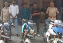 गोरखपुर गुलरिहा में स्टंटबाजी करने वालों पर पुलिस की सख्ती : तीन युवक हिरासत में, तीन मोटरसाइकिल सीज
