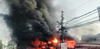 लखनऊ : मड़ियांव के एलजी गोदाम में भीषण आग, इलेक्ट्रॉनिक सामान जलकर राख