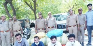 पुलिस ने अवैध मादक पदार्थों की तस्करी करने वाले 4 अभियुक्तों को किया गिरफ्तार: कब्जे से 1 कुंतल 2 किग्रा गांजा बरामद