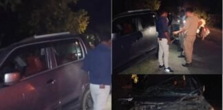मुरेठी के पास दर्दनाक सड़क हादसा : बिना लाइट के ट्रैक्टर से भिड़ी कार, एक ही परिवार के चार लोग घायल