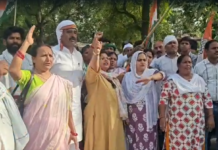 लखनऊ में मंत्री दिनेश प्रताप सिंह के राहुल गांधी पर विवादित बयान के खिलाफ कांग्रेस का उग्र प्रदर्शन