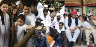 दुख की घड़ी में यादव परिवार दिखा एकजुट, प्रतीक की बेटियों को संभालते नजर आए अखिलेश