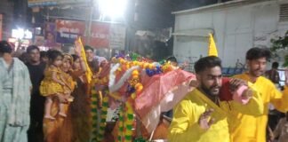 मथुरा में 90 साल की दादी की इच्छा हुई पूरी, नाती-बेटों ने पालकी में कराई ब्रज परिक्रमा