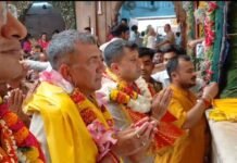 कार्यभार संभालने से पहले बांके बिहारी की शरण में पहुंचे नए एडीजी एसके भगत: निरीक्षण कर सुरक्षा व्यवस्थाएं परखीं