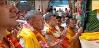 कार्यभार संभालने से पहले बांके बिहारी की शरण में पहुंचे नए एडीजी एसके भगत: निरीक्षण कर सुरक्षा व्यवस्थाएं परखीं