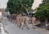कायमगंज में पुलिस का पैदल मार्च, सुरक्षा और कानून-व्यवस्था का लिया जायजा