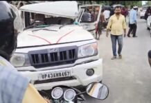 उत्तर प्रदेश : बहराइच में भीषण सड़क हादसा, एचपी गैस वाहन ने बोलेरो को मारी टक्कर; 7 लोग घायल