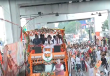 लखनऊ: BJP राष्ट्रीय अध्यक्ष नितिन नवीन का भव्य रोड शो, 18 किमी लंबे मार्ग पर फूलों की बारिश