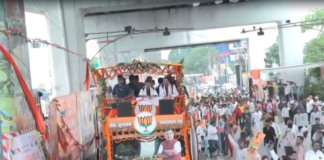 लखनऊ: BJP राष्ट्रीय अध्यक्ष नितिन नवीन का भव्य रोड शो, 18 किमी लंबे मार्ग पर फूलों की बारिश