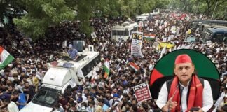 CJP प्रदर्शनकारियों पर लाठीचार्ज से भड़का विपक्ष , अखिलेश बोले- ये सरकार नहीं, अहंकार है