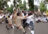 बलिया: NSUI का उग्र प्रदर्शन, पेपर लीक के विरोध में शिक्षा मंत्री की अर्थी फूंकने की कोशिश, पुलिस से झड़प